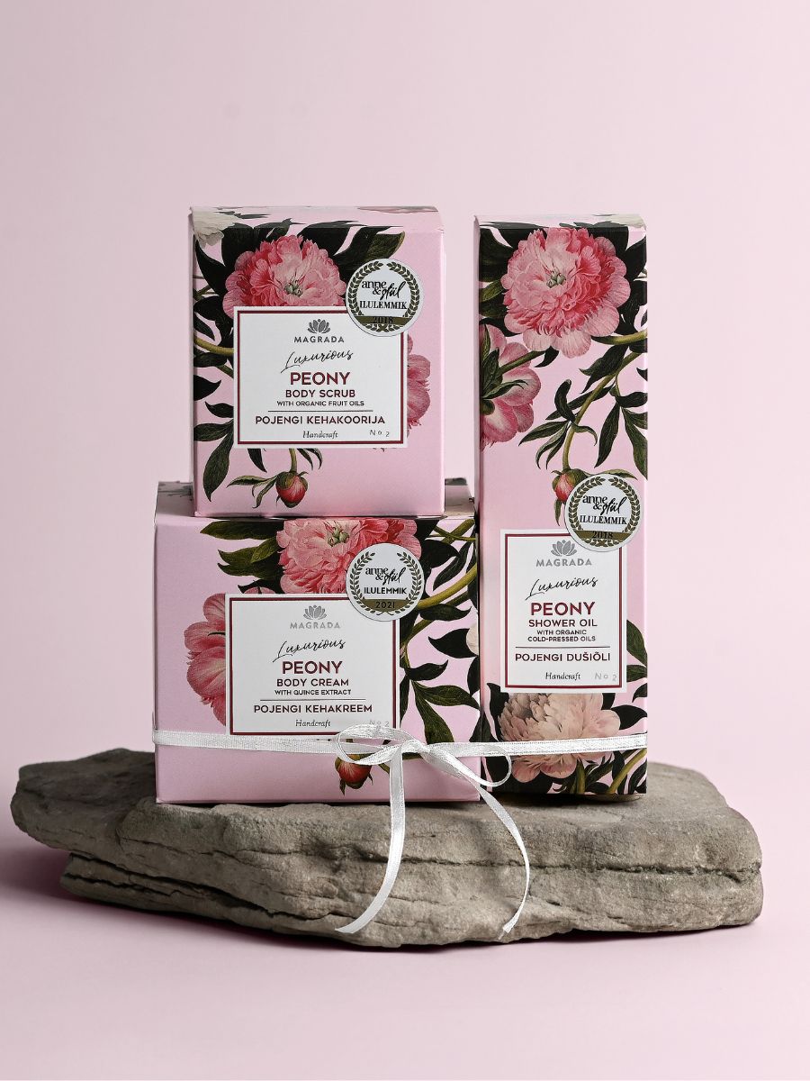 Peony body cream with quince extract for luxurious skin moisture